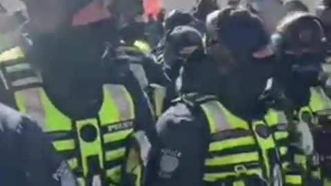 Historical scenes in Ottawa as protesters are face to face with the Nazis