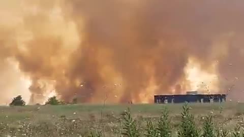 Major fire near Katzrin in the Golan Heights following a rocket barrage fired from