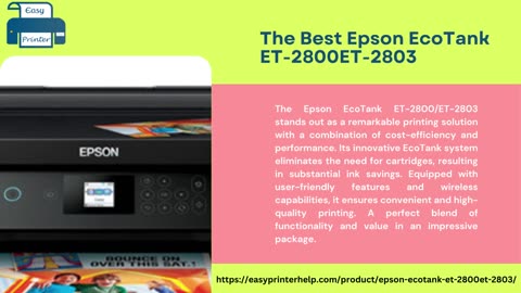 The Best Epson EcoTank ET-2800ET-2803 in the USA