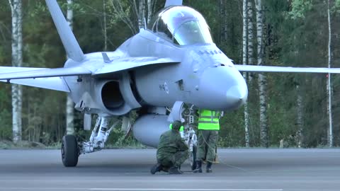 F-18D Hornet hot refueling on the highway