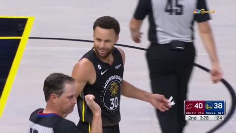 The refs called a foul on Steph Curry as he was defending Darius Garland here.Thoughts? 🤔