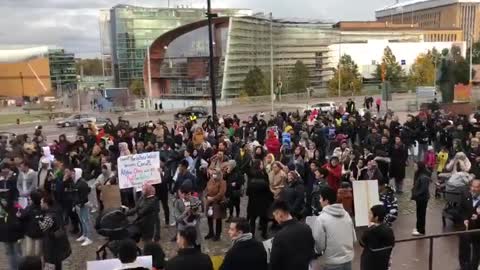 A peaceful demonstration was held in Helsinki, Finland