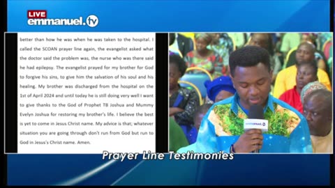 Prayer Line Testimony Sunday 26th May 2024