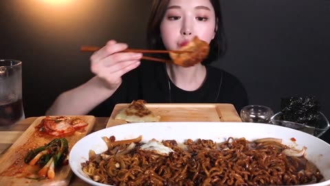 jjapagetti Mukbang korean ASMR Real Sound eating Show