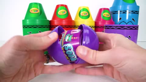 Best Toy Learning Video for Toddlers and Kids Learn Colors with Surprise Crayons!