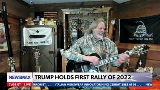 AMAZING! Ted Nugent Performs National Anthem on Newsmax Before Trump Rally