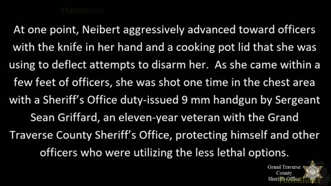 Grand Traverse deputies justified in fatally shooting a woman armed with a knife and cooking pot lid