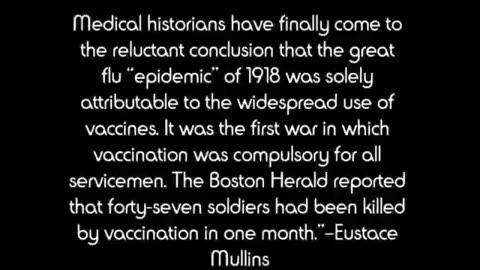 THE 1918 SPANISH FLU COVER UP. IT WAS THE VACCINE THAT KILLED PEOPLE- HATSTRUTH