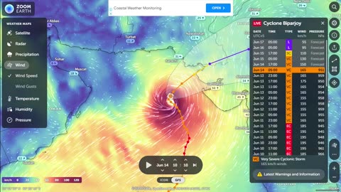 Cyclonic Storm Biparjoy LIVE Tracker, Updates & Forecast