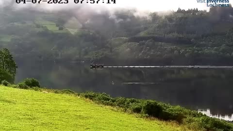 Anomaly Spotted Surfacing Near Boat on Loch Ness Webcam