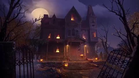 Halloween Haunted Mansion Ambience 🎃 Rain and Thunder Sounds with Spooky Sounds at Night