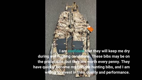 Honest Comments: Sitka Men's Hudson Waterproof Hunting Bib