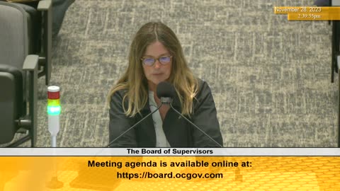 OC BOS 11/28/23 Mtg - Kate Speaks During Public Comment Session