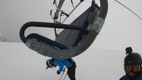 Skier Gets Knocked Over by Chairlift on Last Run