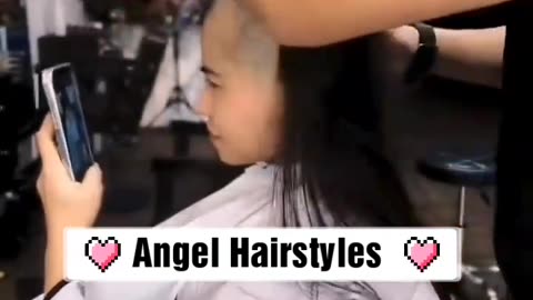 New beautiful girl headshave in Salon