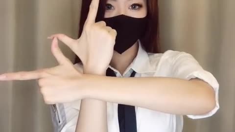 Sexy girl gesture dance and finger dance