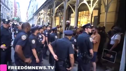 Numerous protesters are being arrested and detained by NYPD during George Floyd memorial march.