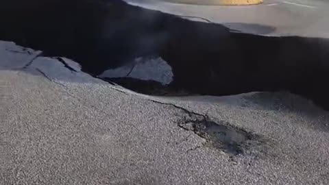 Video shows massive crack emanating steam in the center of Grindavik town of Iceland