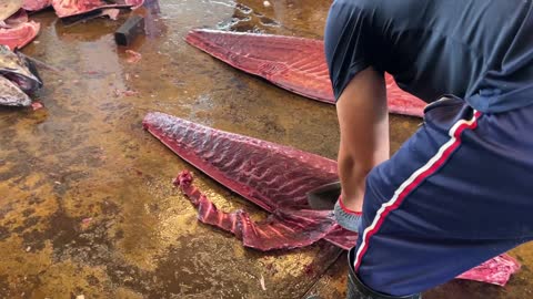 Amazing bluefin tuna cutting skills(8) Take you to understand。