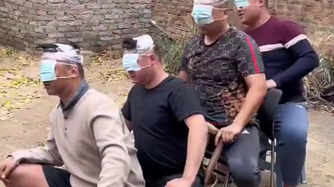 Blindfolded Challenge, Ink Balloon Big Pendulum! Simple happiness for men New rural plan