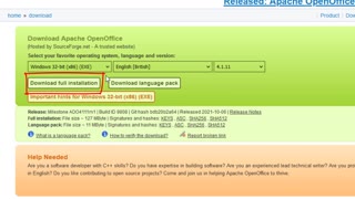 Open Office Installation - windows