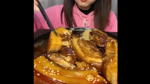 PORK BELLY EATING SPICY CHINESE FOOD SATISFYING MUKBANG 1