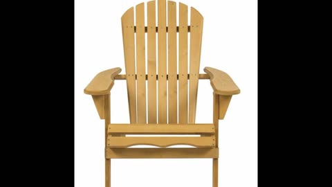 Outdoor Wood Adirondack Chair Foldable Patio Lawn Deck Garden Furniture