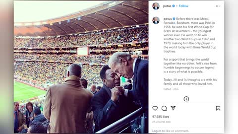 President Biden reacts to Pele's death