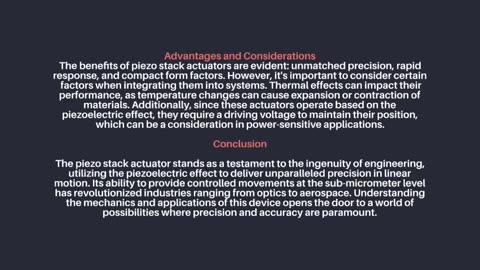 Unveiling the Dynamics of Piezo Stack Actuators