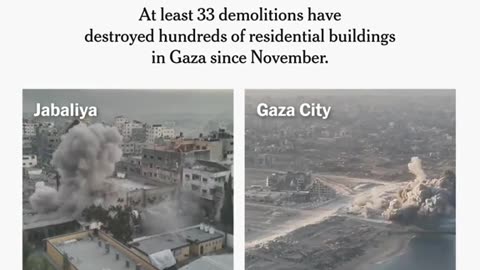 Israel’s deliberate destruction of civilian property.