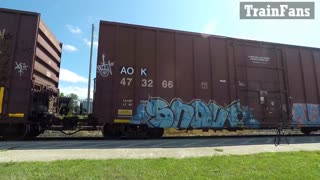 CN 8894 CN 2532 & CN 5668 Engines Manifest Train Westbound In Ontario