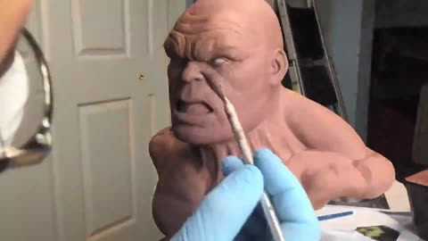 Use A Brush To Draw A Texture On The Hulk's Skin