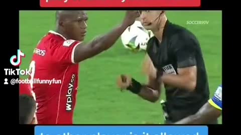 Funny video of referee awarding yellow card