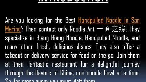 Best Handpulled Noodle in San Marino