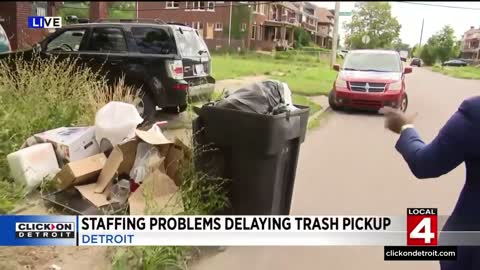 Staffing problems delaying trash pickup in Detroit.