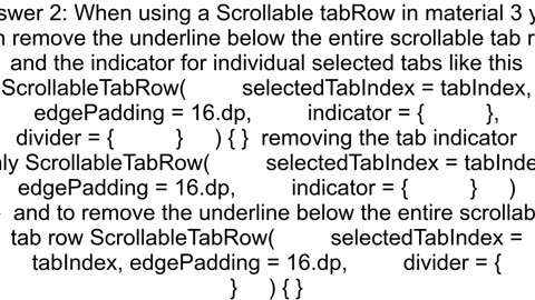 How do I remove undeline of TabRow in Jetpack Compose