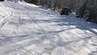 Mahindra 2638 cab clearing snow