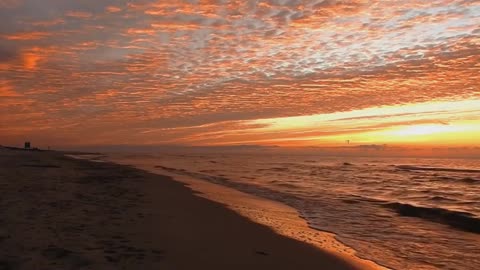 Background Video Nature Sunset Beach (No Sound, No Music) Free Stock Footage