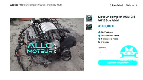 ALLOMOTEUR.COM - Moteur complet AUDI 2.4 V6 163cv AMM