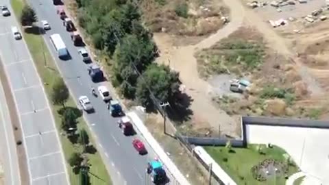 Manifestación de agricultores en Chile , esto recién comienza.