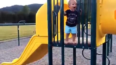 Funny kid's accident