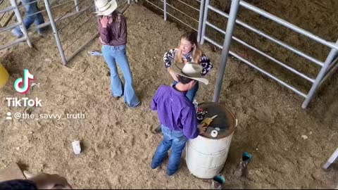 Female Bull riding