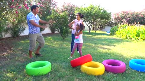 Kids are playing with colorful balls