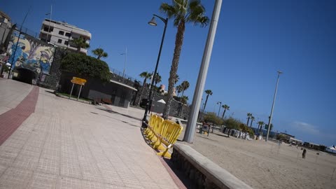 On a bike ride on the seafront in Tenerife