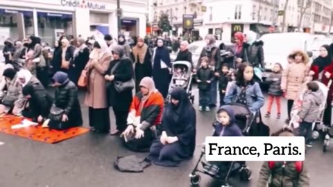 There are 2300 mosques in France, but Muslims block traffic and pray. Thoughts?