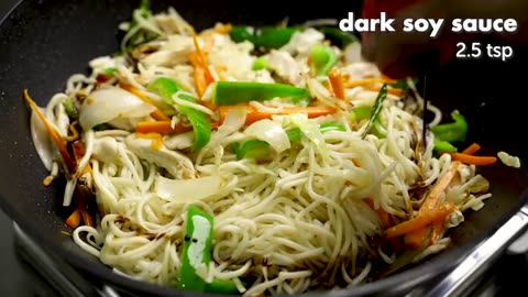 CHICKEN HAKKA NOODLES RESTAURANT STYLE | CHICKEN HAKKA NOODLES RECIPE