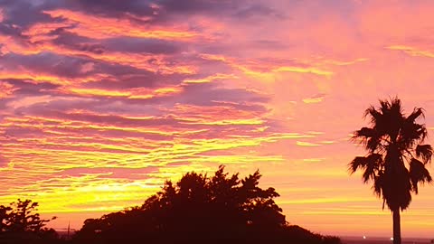 Magnificent sunset view of Jeju Island