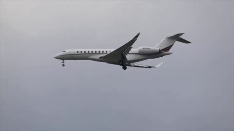 NetJets BD 700 Global 7500 arriving at St. Louis Lambert Intl - STL