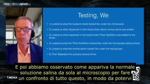 Agghiacciante esperimento, goccia di vaccino a contatto con il sangue visto al microscopio