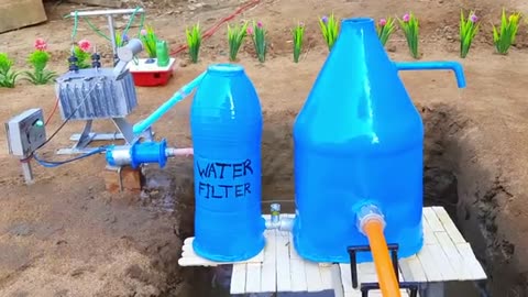 How to make mini water pump | Science project | Water filter tank construction